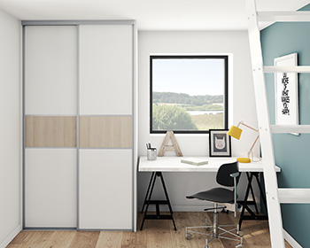 Combi - Eik struktur & glatt hvitt